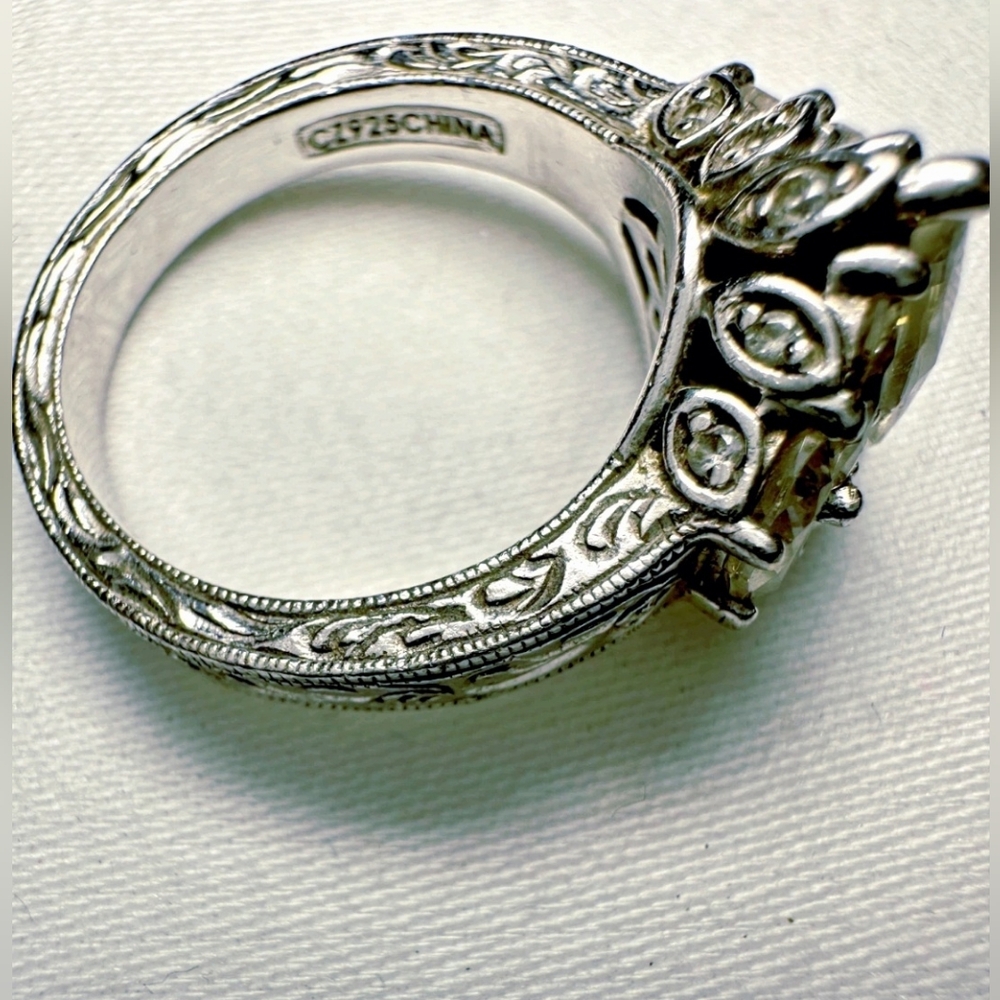 Rare Estate Designer Signed Tacori Marquis Cut Shimmering Absolute Ring - Picture 7 of 11